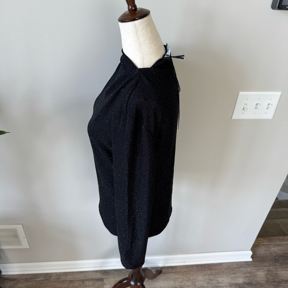 NWT! Alice Rinaldi Jeweled Elegant Black Long Sleeve Top - Picture 4 of 8